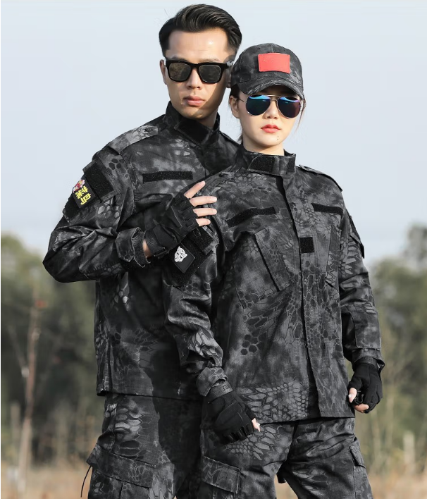 盾郎21式迷彩服套装工作服男女春秋户外拓展CS作训服作战服军训教官服 暗夜迷彩【上衣+下裤】 L(建议身高180cm)-黑龙江省庆团电子商务有限公司